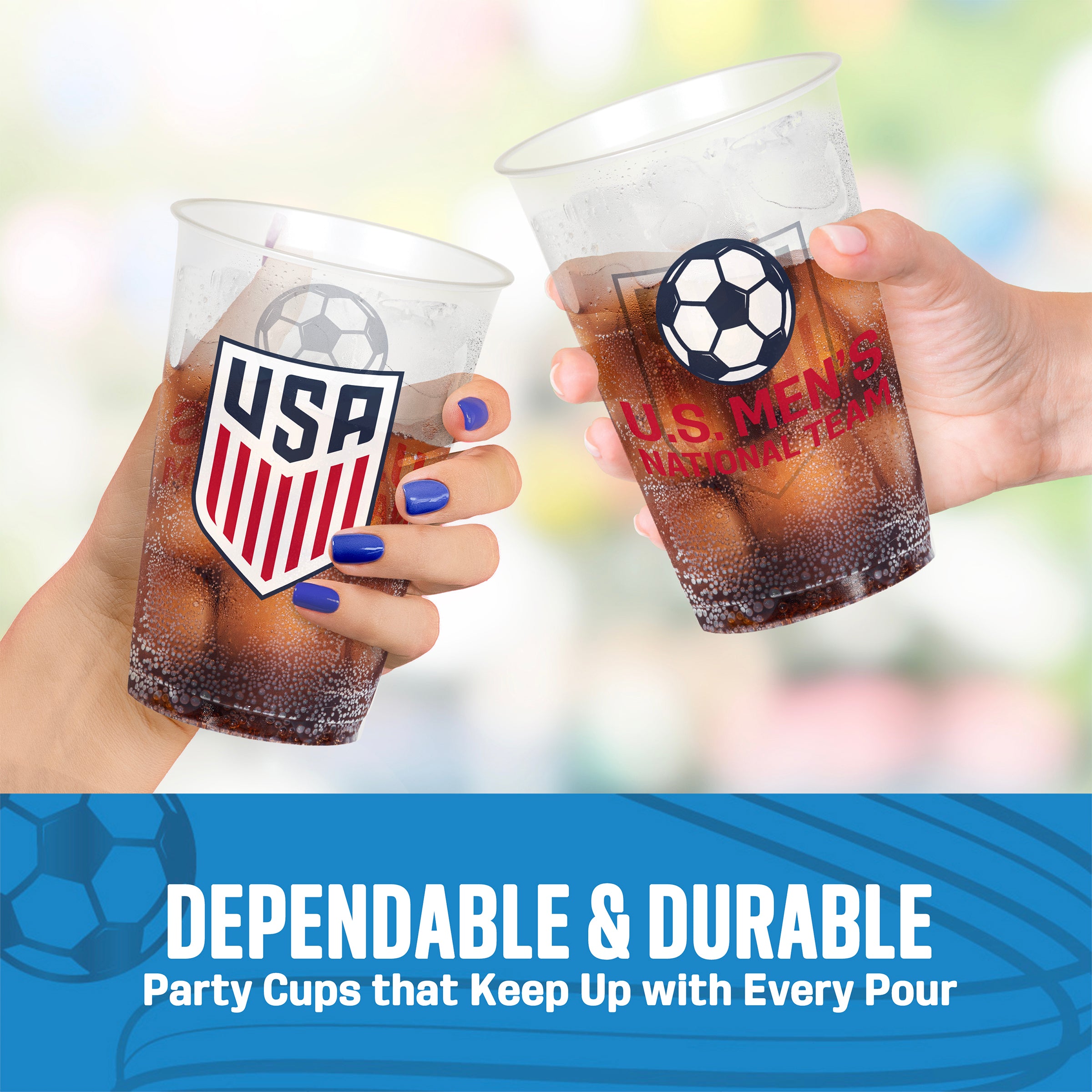 US Men's National Soccer Team 20oz Plastic Cups (8, 48, 96ct)