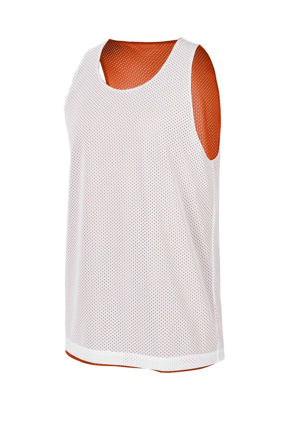 Custom Numbered Reversible Pinnies-DEEP ORANGE/WHITE