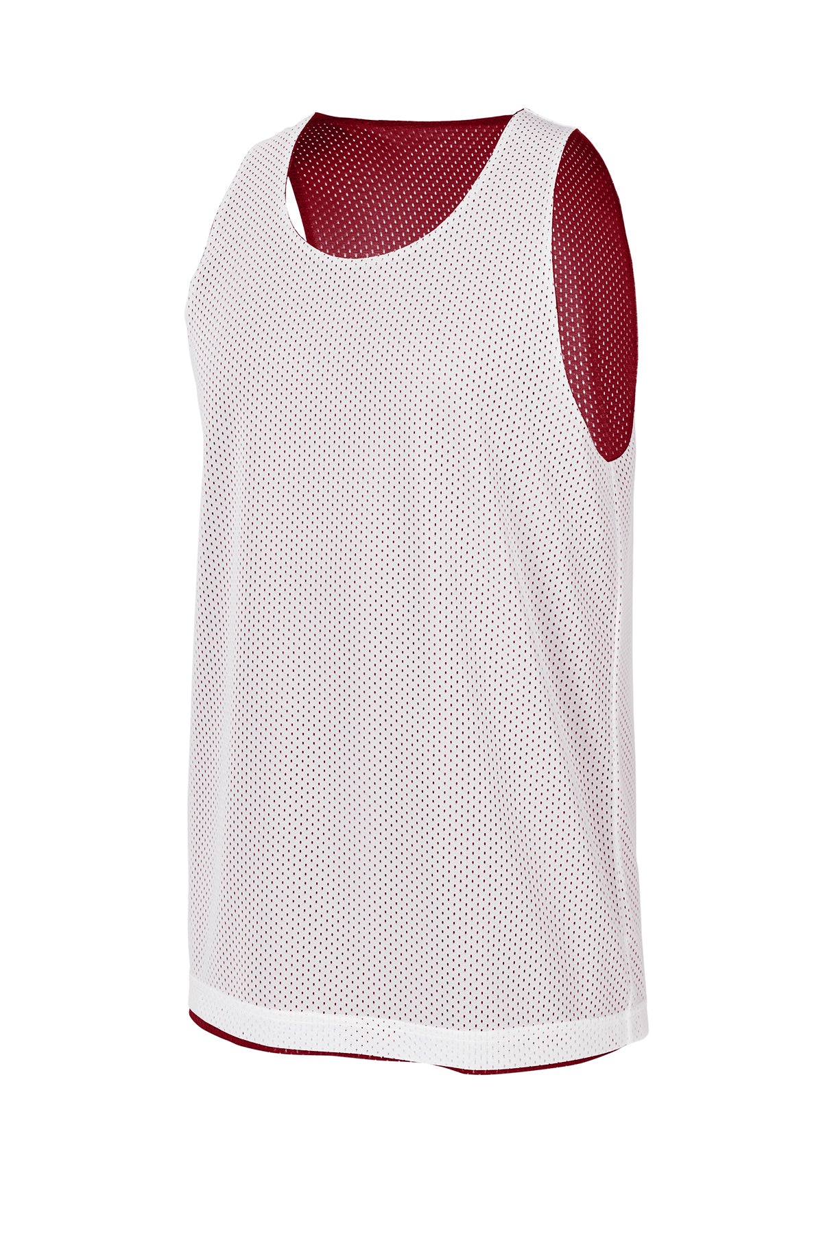 Custom Numbered Reversible Pinnies-DEEP RED/WHITE