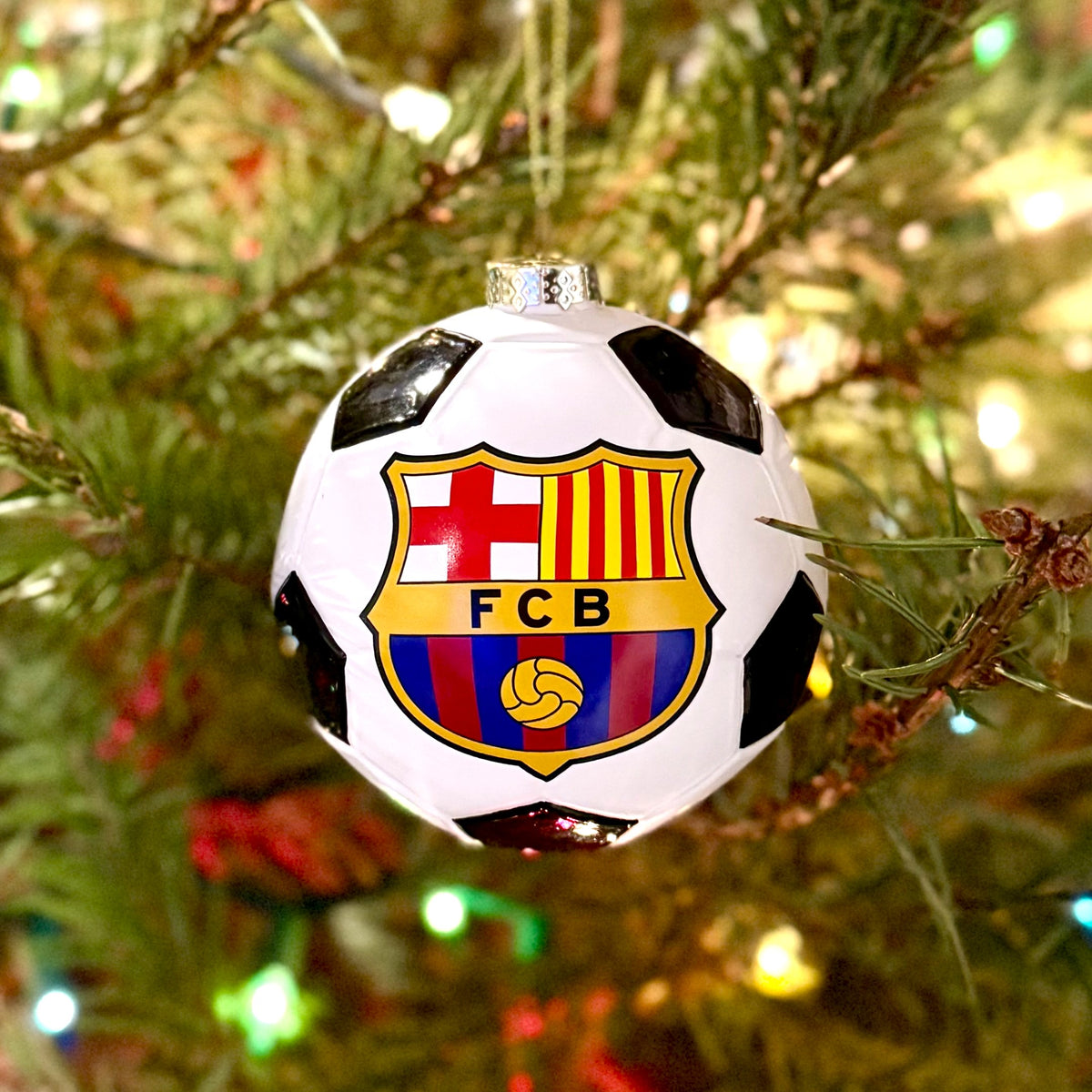 Barcelona FC Glass Ball Christmas Ornament