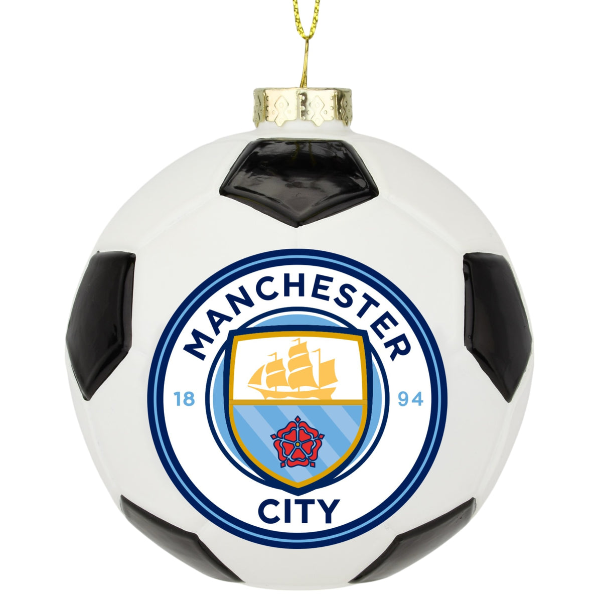 Manchester City FC Glass Ball Christmas Ornament