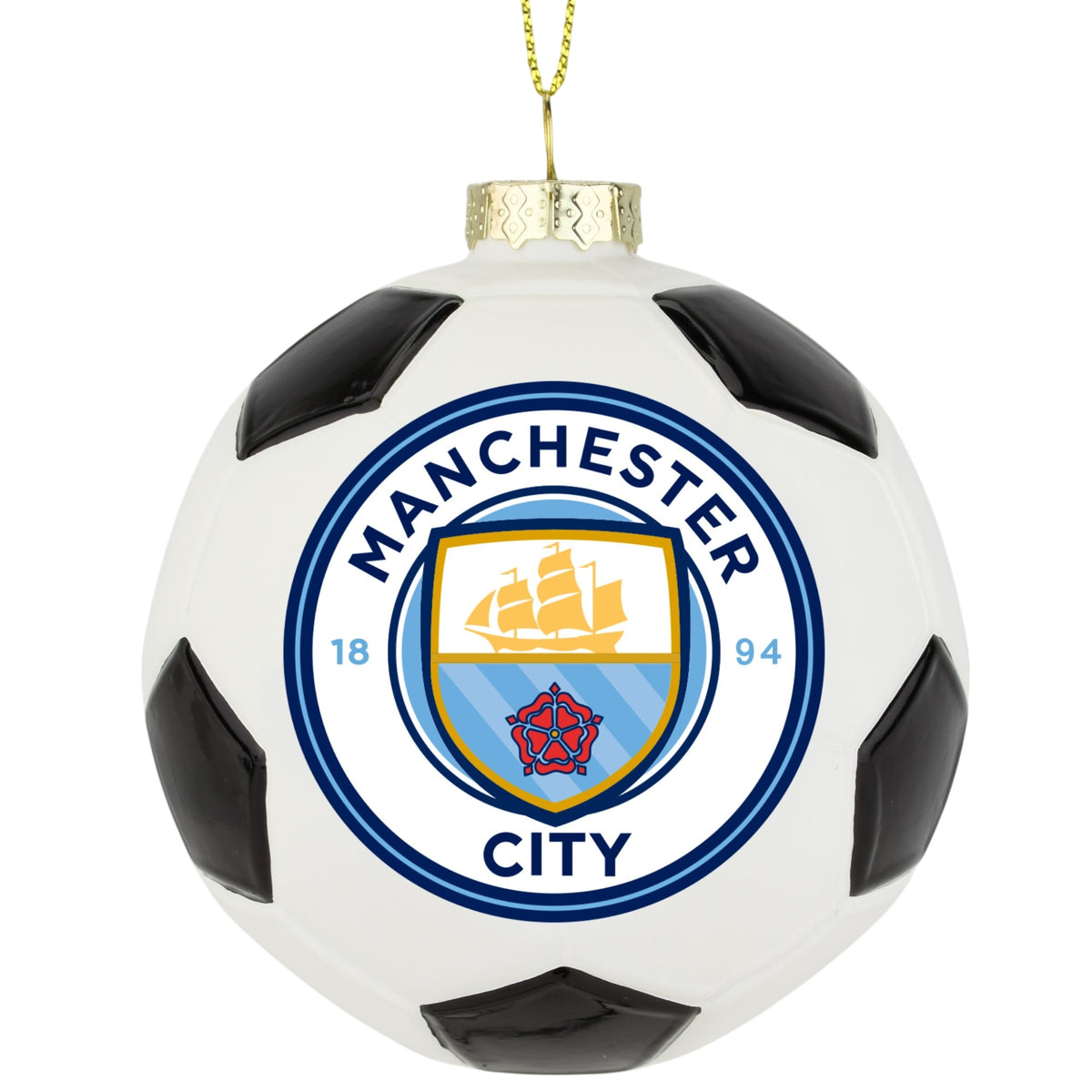 Manchester City FC Glass Ball Christmas Ornament