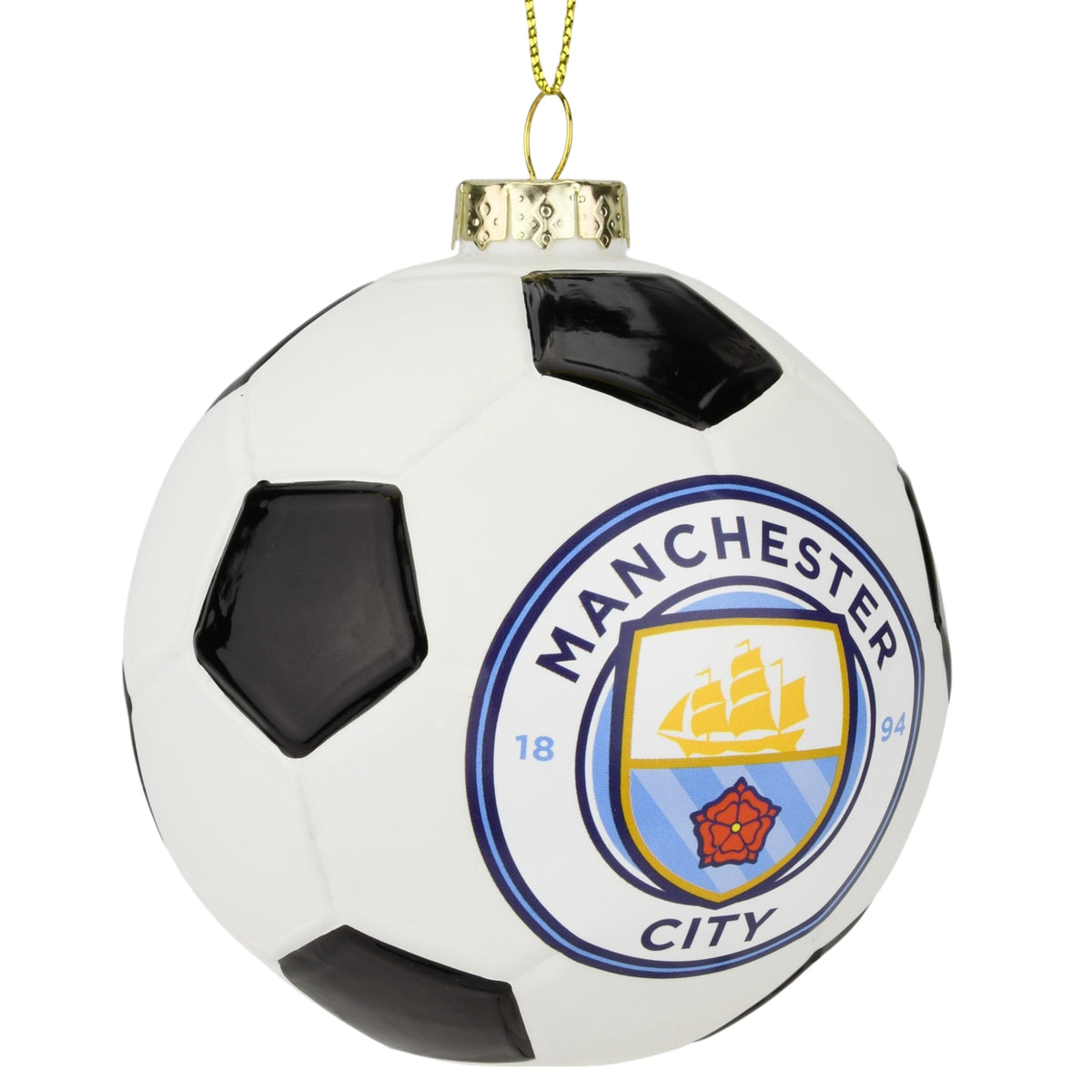 Manchester City FC Glass Ball Christmas Ornament