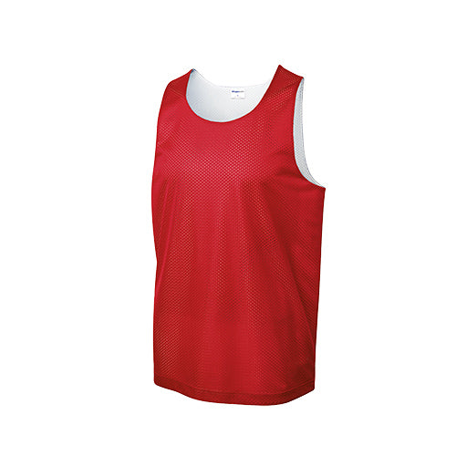 Custom Numbered Reversible Pinnies-SCARLET RED/WHITE
