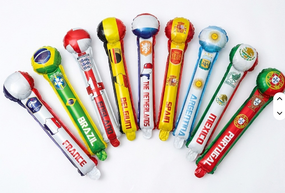 World Cup Soccer Nations Inflatable Balloon Cheer Sticks (pair)