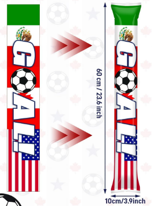 Goal Soccer Tri-Nation Inflatable Thunder Sticks (pair)