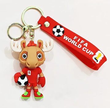 FIFA World Cup 2026 Cartoon World Cup Mascot Backpack Charm & Keychain
