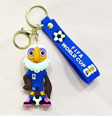 FIFA World Cup 2026 Cartoon World Cup Mascot Backpack Charm & Keychain