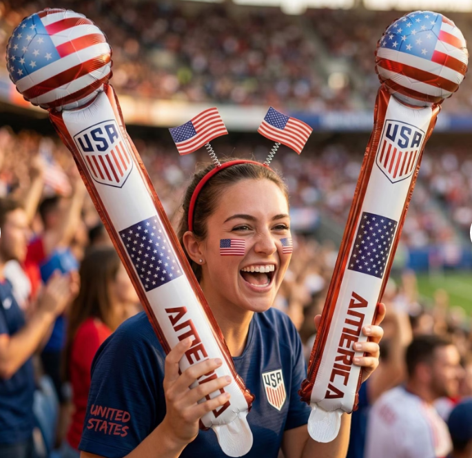 World Cup Soccer Nations Inflatable Balloon Cheer Sticks (pair)