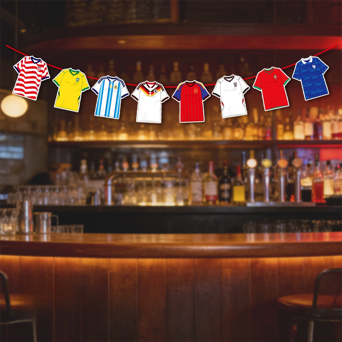World Cup 2026 Team Jersey Flag String Bunting (8 National Team Jerseys)